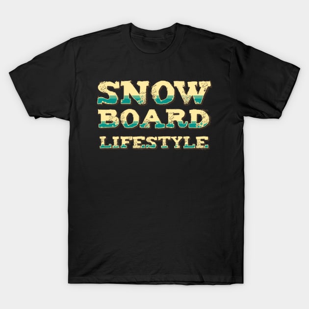 SnowBoard Lifestyle Extreme Sports Vintage Retro Style T-Shirt by Naumovski